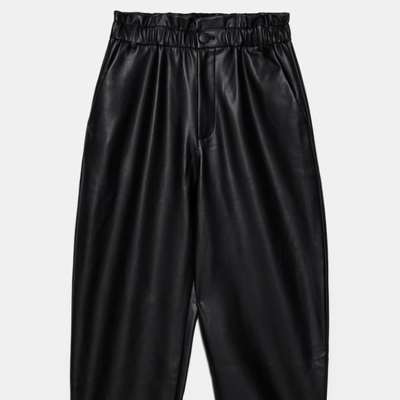 Zara Faux Leather Slouchy Pants 